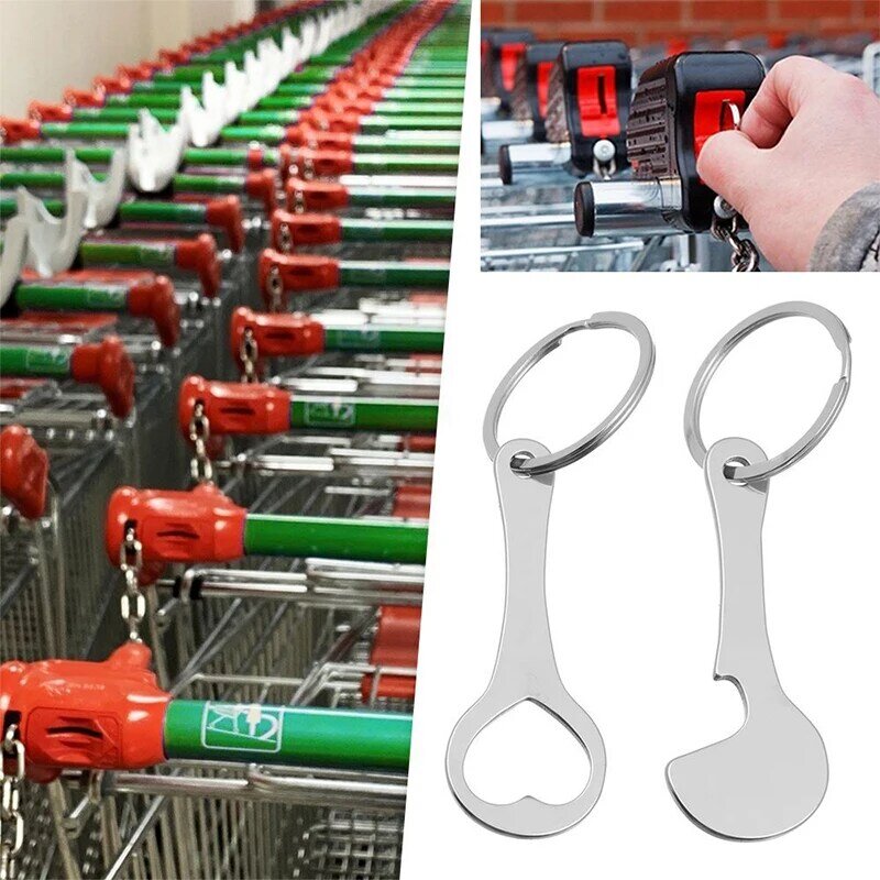 Metal Key Ring Shopping Cart Tokens, DIY Shopping Trolley Tokens, Aluminum Alloy Key Ring Coin Holder Keychain, Room Decor