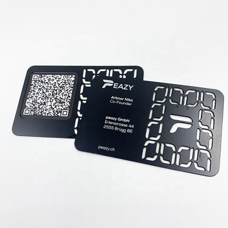 นามบัตรโลหะ NFC แท็บ NFC สีดำด้านผลิตภัณฑ์แบบกำหนดเอง