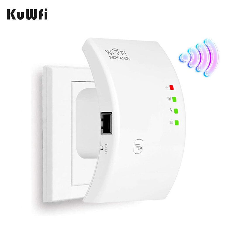 Kuwfi Repeater Wi-Fi 300Mbps 2.4G, penguat jaringan rumah pemanjang Wi-Fi Mode AP lama