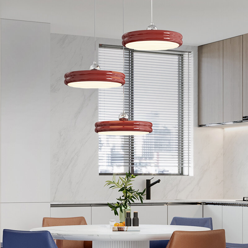 Lámpara colgante nórdica para restaurante, luces de araña, barra de luz LED minimalista moderna para cocina y dormitorio, lámparas colgantes redondas de lujo