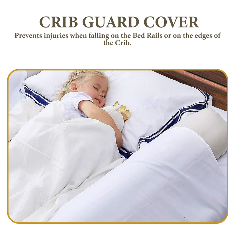 2 Pcs Sleeves for Crib Anti-collision Bumper Tubes Protectors Jumping Bed Guards Cover Protective Accessories Child