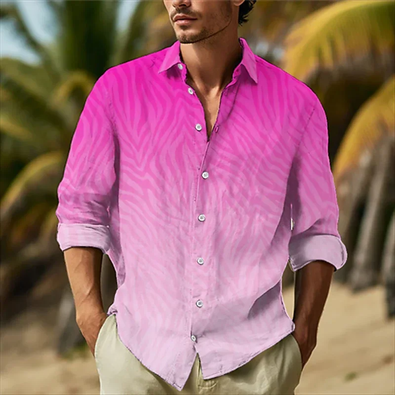 2024 neue Mode Männer Frauen Hemden Straße amerikanischen Stil coole Designs Tiger 3D-Druck T-Shirt Langarm Revers männliche Tops Kleidung