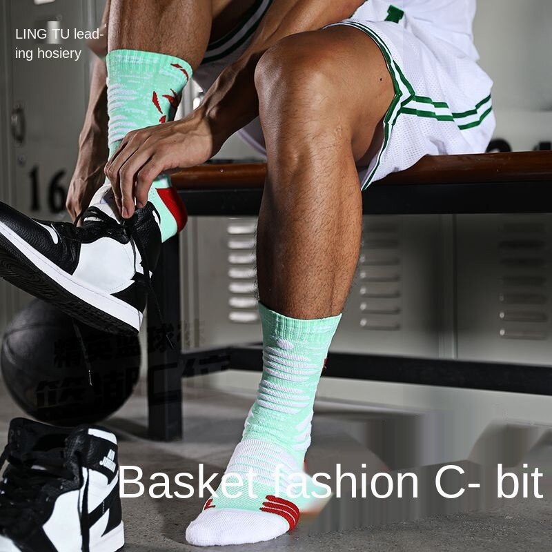 Novo meias de basquete masculino profissional esportes meias espessamento toalha alta-topo elite tubo meias presentes personalizados para homem