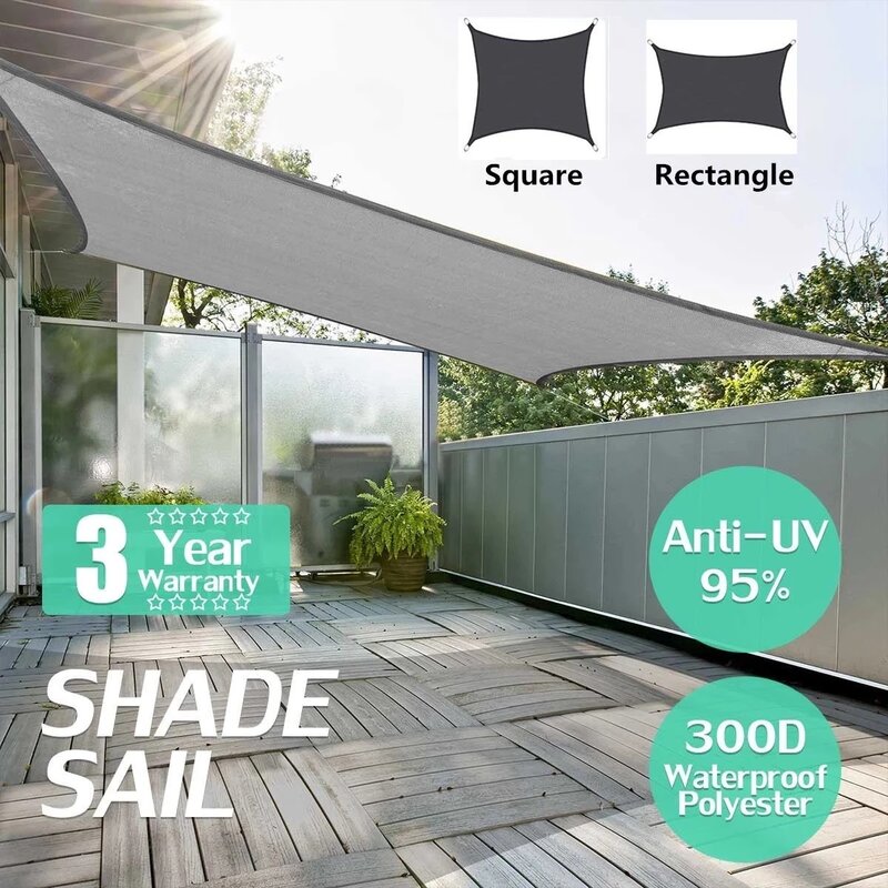 420D poliestere ombra vela impermeabile quadrato rettangolo giardino baldacchino Patio piscina baldacchino tenda da sole tenda da campeggio