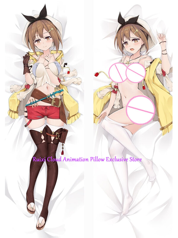 Dakimakura-Capa De Travesseiro Anime, Almofada De Impressão Dupla Face, Presentes De Cama, Ateliers Ryza, 2Way