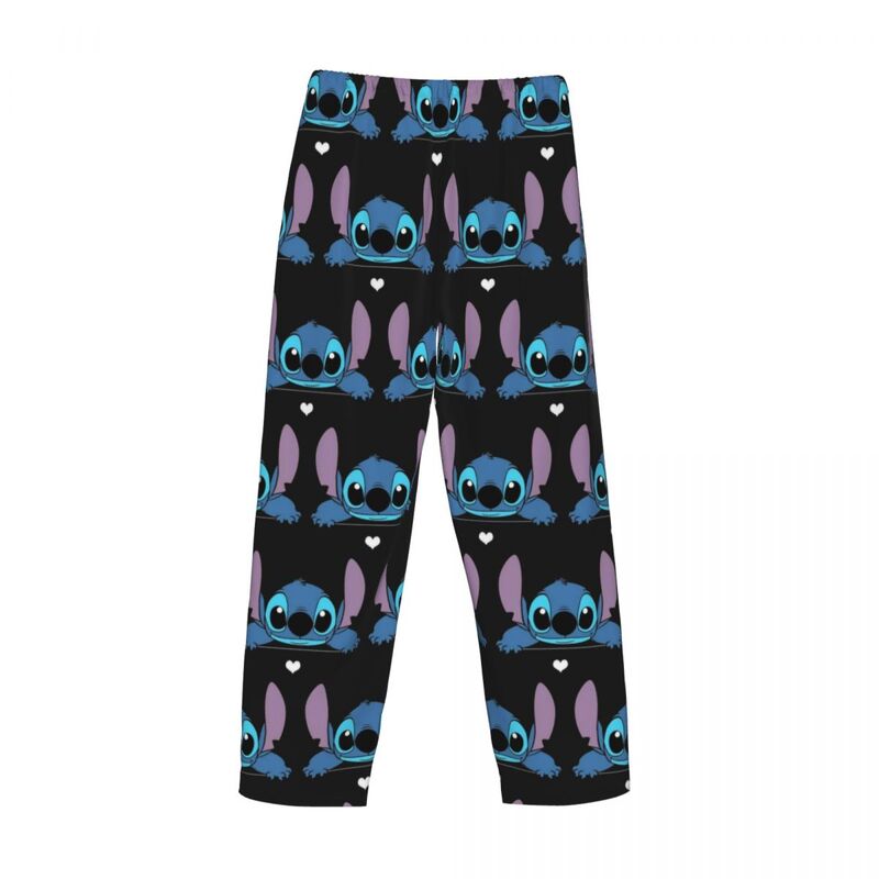 Desenhos animados dos homens Animação Stitch Pijama Calças, pijamas do sono, fundos com bolsos, impressão personalizada