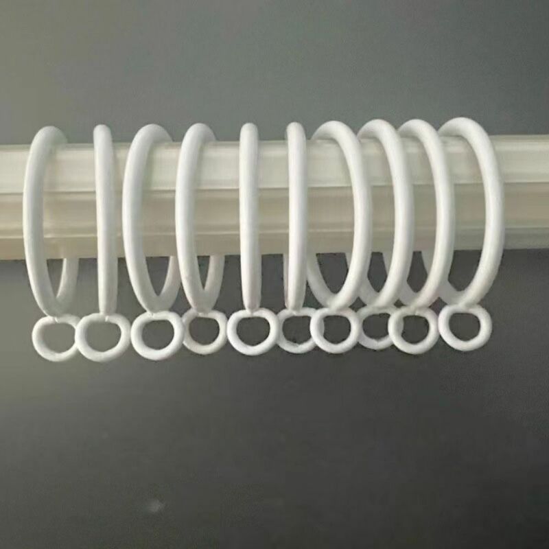 12pcs Wide Range Of Application Roman Circle Smooth And Polished No Deformation Universal Hooks Long-Lasting White Curtain Hooks