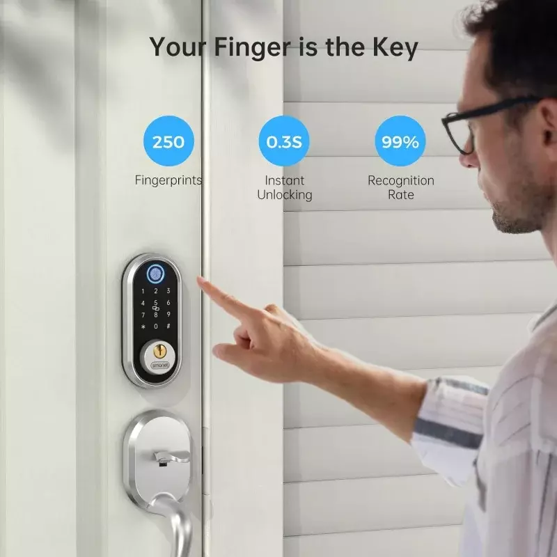 Smart Deadbolt, Smonet Finger abdruck elektronisches Türschloss mit Tastatur-Bluetooth Keyless Entry App c