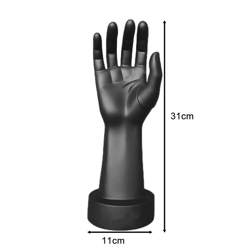Male Mannequin Hand Black Rings Display Holder for Bangle Watch Showcase