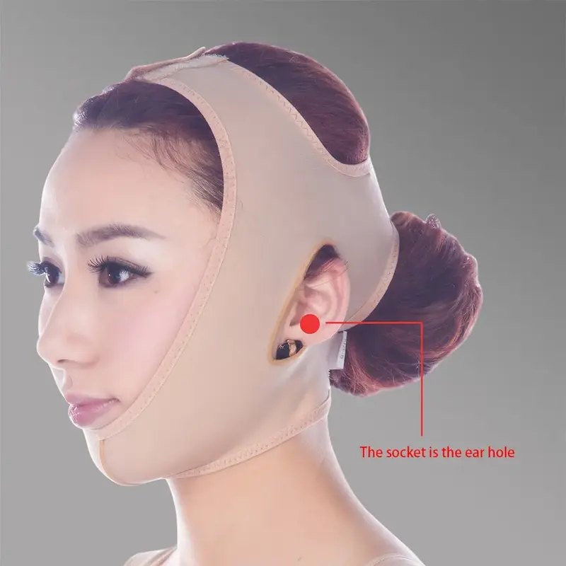Mascarilla facial adelgazante para mujer, máscara para mejillas, antiflacidez, cinturón en forma de V, vendaje con correa