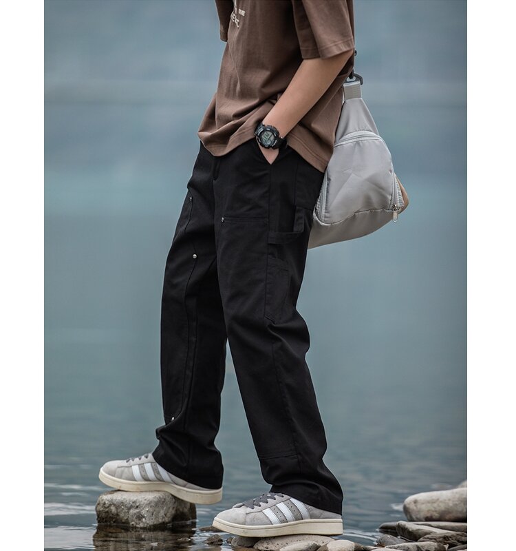 Calça multi bolsos masculina, calça casual folgada, streetwear BF, calça hip hop, todos os jogos, moda Harajuku japonesa, Z281
