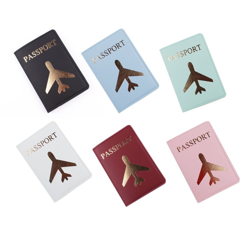 Porte-passeport d'affaires, couverture en simili cuir, portefeuille fin mince pour carte d'identité, étui avec pour