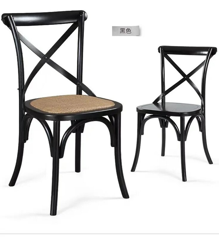 Chaise à dossier en bois massif, style français rétro, avec fourchette, pour la salle à manger américaine, en chêne économique, pour la maison