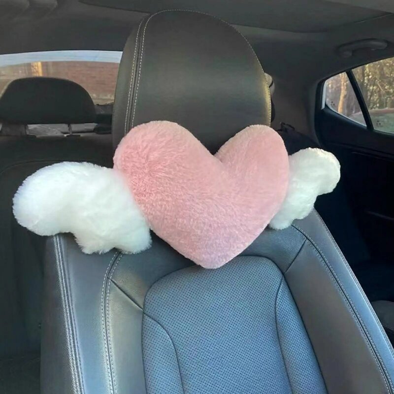 Almofada de pescoço de carro para mulheres, encosto de cabeça criativo travesseiro de proteção macio e confortável, elegante e fofo, acessórios do carro