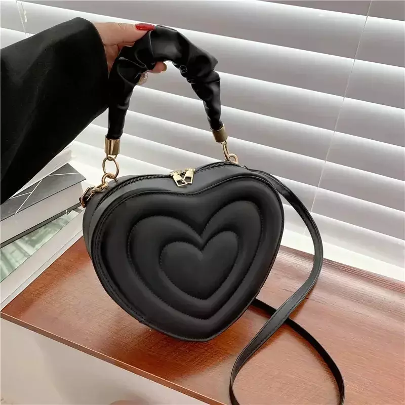 RBS1-Petits sacs à main en forme de cœur pour femmes, sacs à bandoulière de styliste en cuir PU solide