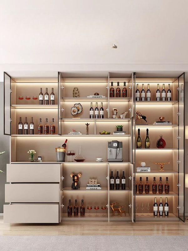 Armoire à vin au design de luxe, buffet de renforcement, supports Vitrina, meubles de bar LVWC