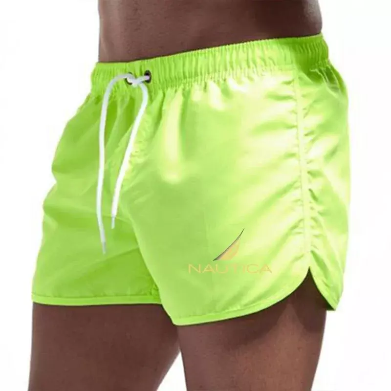 Pantalones de natación elásticos de verano para hombres, pantalones cortos de playa de secado rápido, pantalones cortos de boxeo con cordón, pantalones cortos de entrenamiento de tenis de fútbol