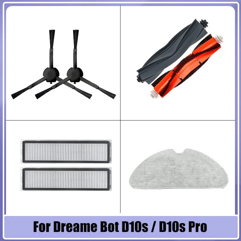 For Dreame Bot D10s / D10s Pro Robot Vacuum Cleaner Roller Main Side Brush Hepa Filter Mop Pad Spare Parts
