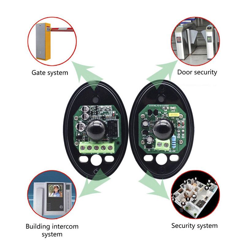 DC12-24V Infrared Sensor Kit for Gate Opener Outdoor Photocell IR Beam Safety Sensors Detector for Auto Garage Door Opener