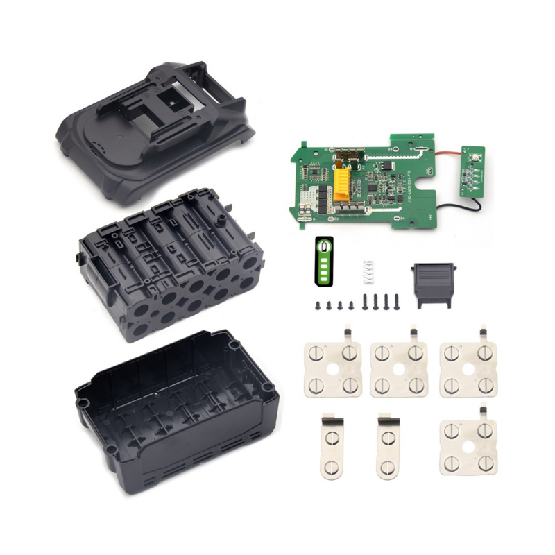 リチウムイオン電池付きプラスチックケース,保護ボード用,PCB入力,21700バッテリー,1850,bl1830,bl1820