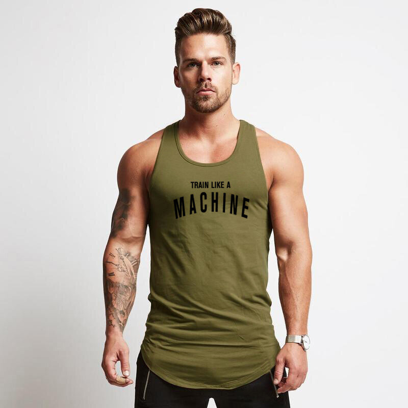 Zomer Koel Gevoel Ademend Gym Katoenen Bodybuilding Mouwloos T-Shirt Heren Fitness Spier Casual Mode Hiphop Tank Tops