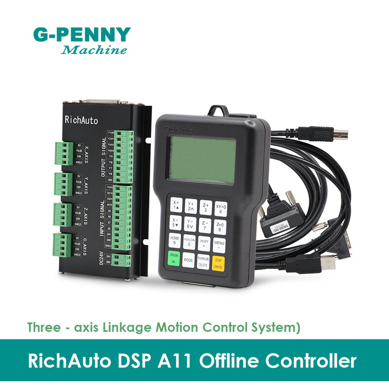 ¡Envío gratis! Controlador DSP de 3 ejes Richauto A11, CNC, canal inalámbrico para enrutador CNC, grabador, mango, movimiento, versión en inglés