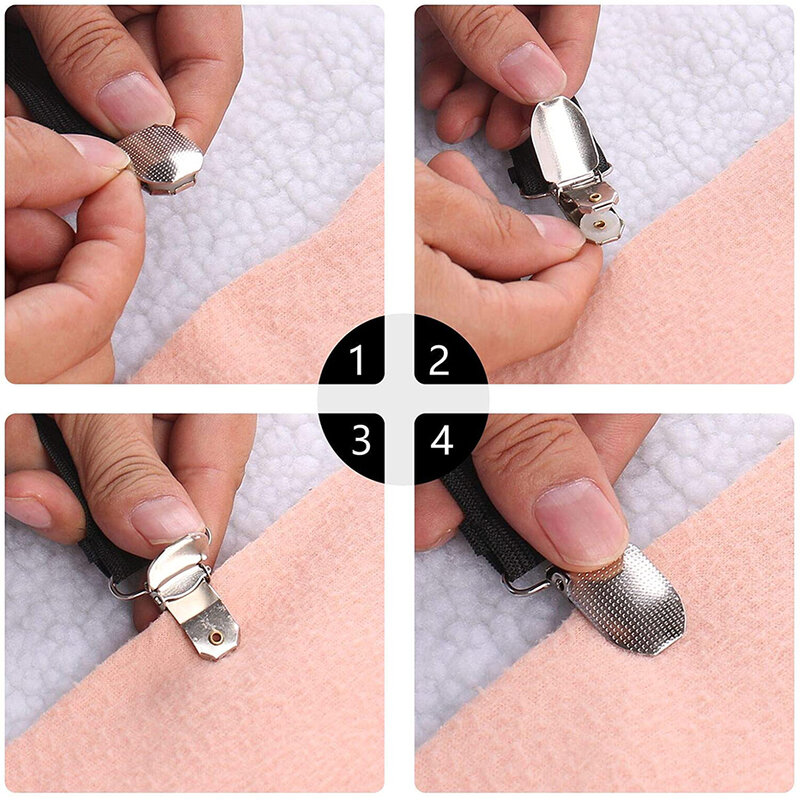 2pcs Adjustable Elastic Suspenders Gripper Holder Straps Clip for Bed Sheets Mattress Covers Sofa Cushion Elastic Band Belt