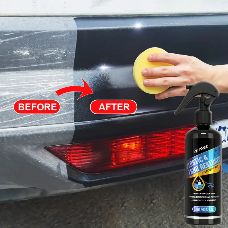 AIVC-restaurador de plástico para coche, limpiador de cuero pulido, Spray de espalda a negro brillante, renovador de plástico Interior de larga duración, elimina las manchas
