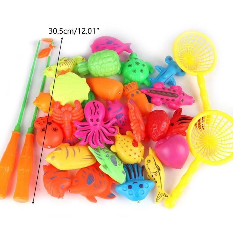 30/52 peças brinquedos pesca magnética conjunto vara peixe plástico crianças jogando jogo água presente