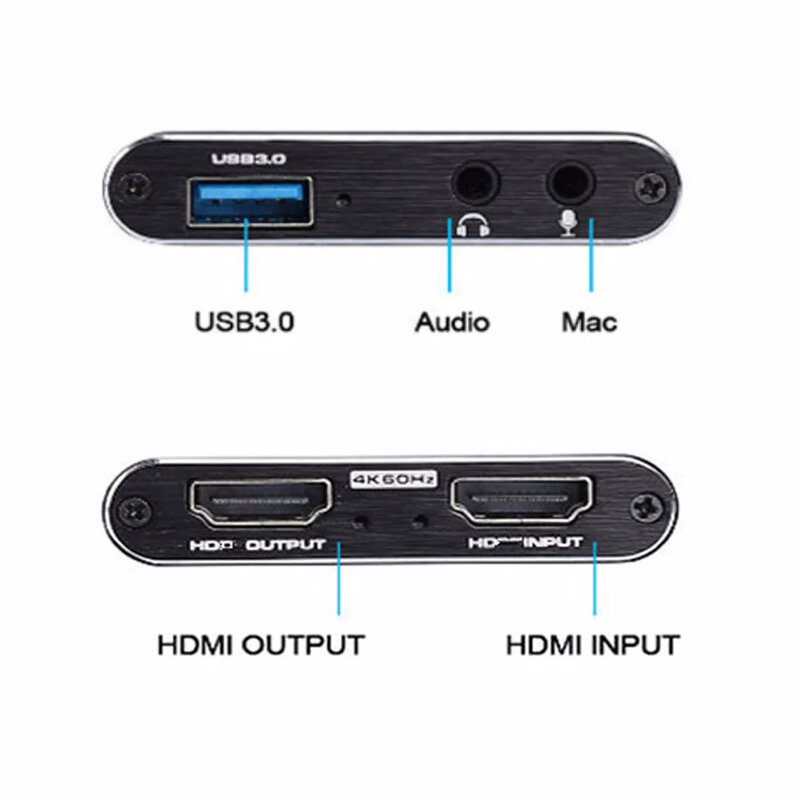 HD 비디오 캡처 카드 HdTV 카메라 녹화 박스, USB 3.0pc 라이브 스트리밍 그래버 녹음기 호환, 4k 1080p 60fps