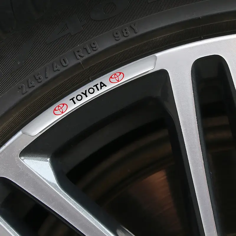 4Pcs Car Wheel Hub Aluminium Alloy Decoration Stickers For Toyota C-hr Prado Rav4 Yaris Hilux Prius Avensis Corolla Camry