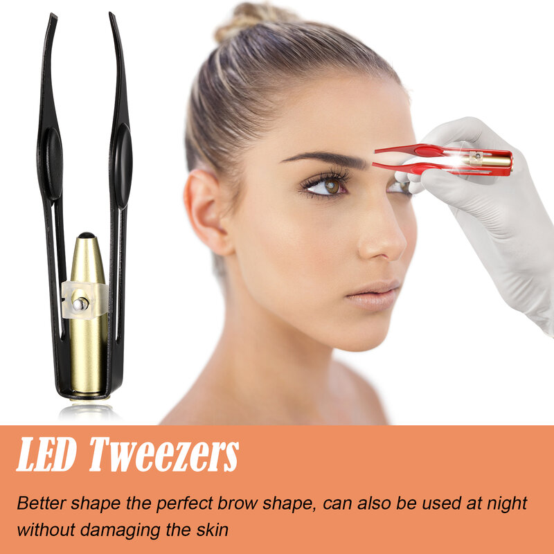2Pcs Eyebrow Tweezers Stainless Steel Hair Removal Tool Make Up Tools
