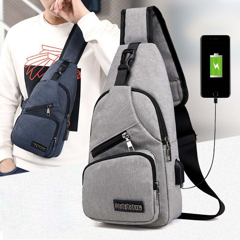 Women Simple Travel Safety Pocket Earphone Sport Shoulder Bag Outdoor Bags Crossbody Bag Men's Chest Bag Sling Backpack