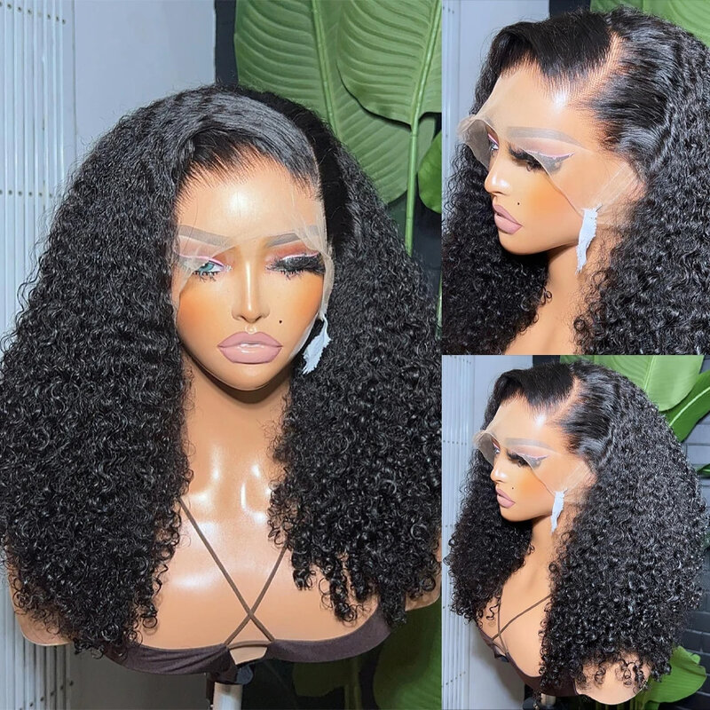 13x4 Brazilian Deep Wave Lace Front Bob Wigs Pre Plucked Remy Human Hair Wigs Water Curly Short 4x4 180% Lace Wig For Women