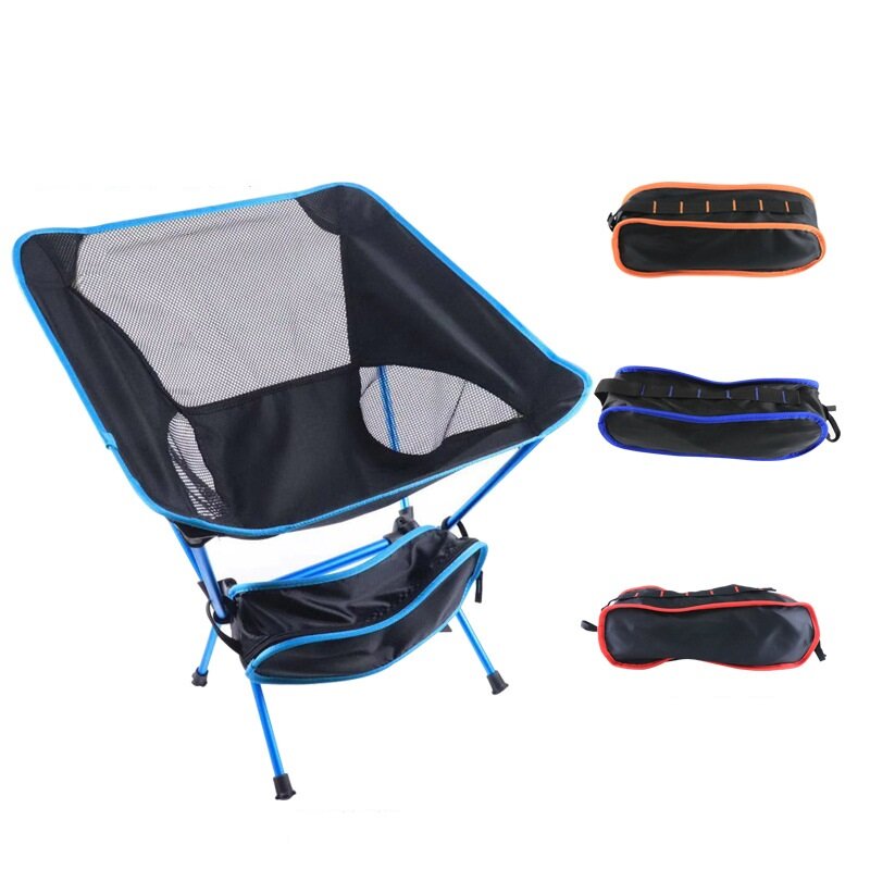 Portable Beach Moon Chair Fishing Barbecue Self-Driving Ultralight Alloy Folding Chair
