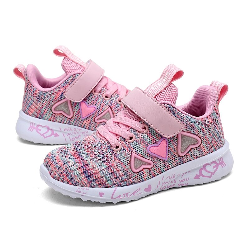 2023 Girls Casual Shoes Light Mesh Sneakers Kids Summer Children Autumn Tenis Cute Sport Cartoon Female Running Sock Footwear 8