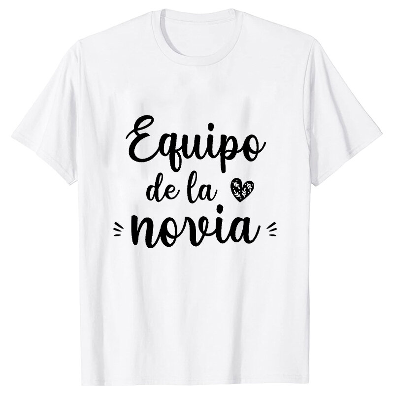 Bachelorette Party Team Noiva T-shirt, Espanhol Menina Festa Camiseta, Chuveiro De Noiva, Amigos Noiva Esquadrão Tee, Casamento Hen Tops