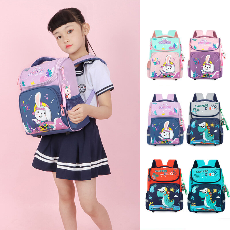 New Fashion Cartoon Lovely Rabbit Dinosaur Kids Backpack for 3-6 Years Old Boys and Girls Ridge Protection Lightweight Backpacks