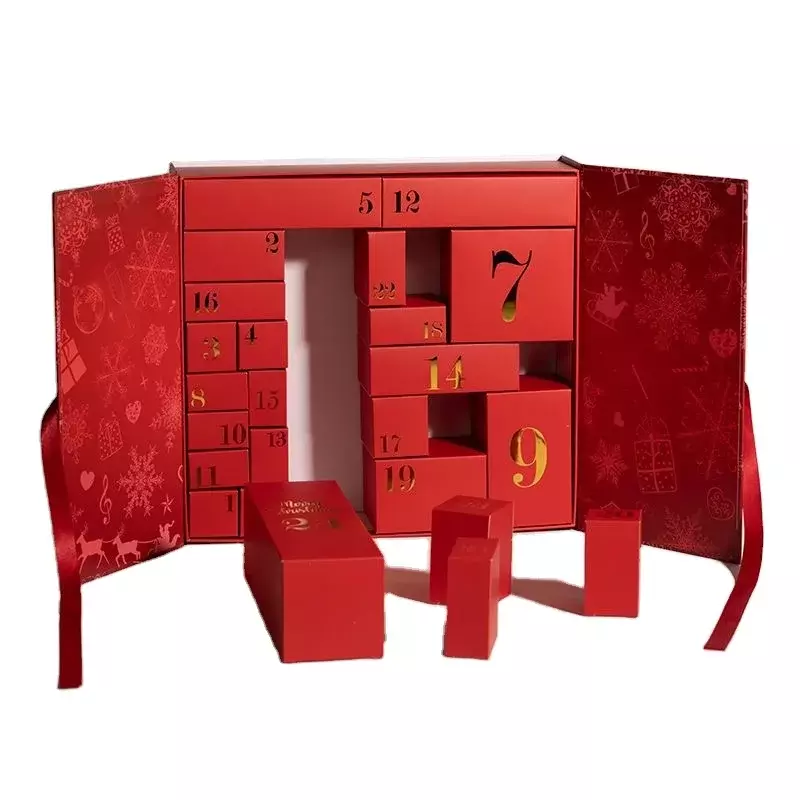 صندوق هدايا ورقي ببابين ، مناسب لصندوق تغليف مجوهرات المكياج بتقويم مجيء Lipack ، منتج مخصص