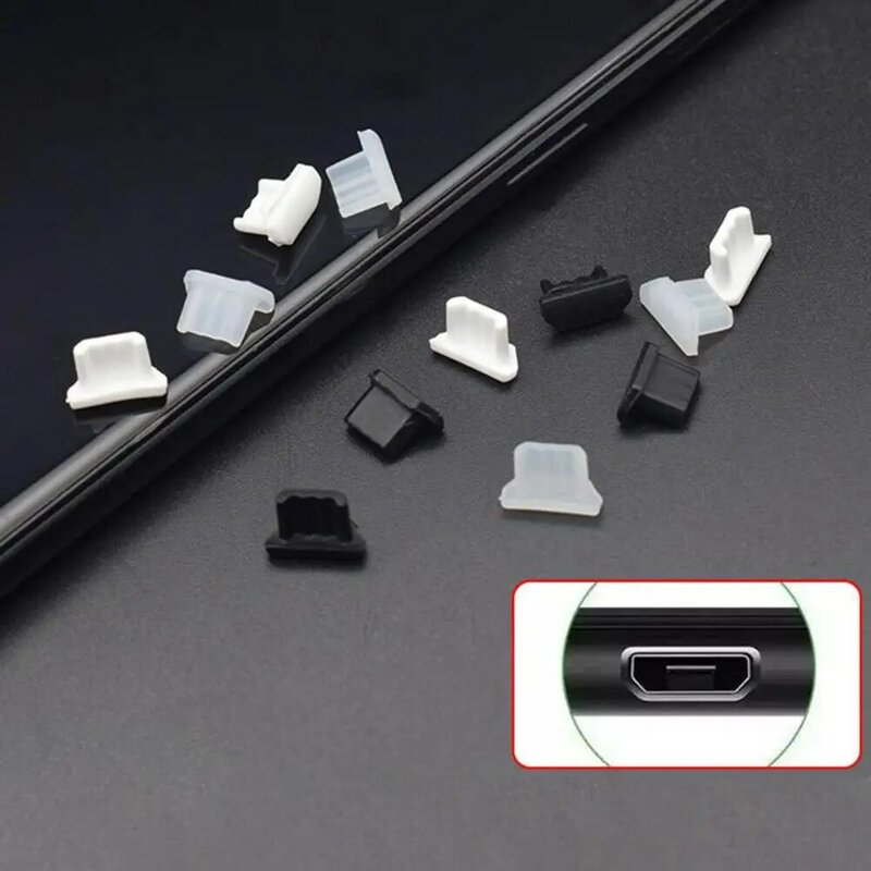 5 Stück Silikon-Staubs topfen Telefon Micro-USB-Ladeans chluss Schutz abdeckung Micro-USB-Staubs chutz stecker Schutz staub dichter Tampon