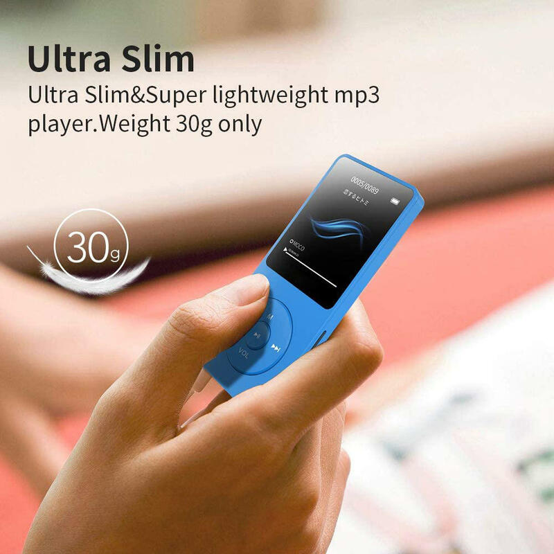 MP4 Sports Music Player com alto-falante, Mini Walkman, Tela de 1,8 ", Cartão de memória, Cartão USB, Jogador MP4