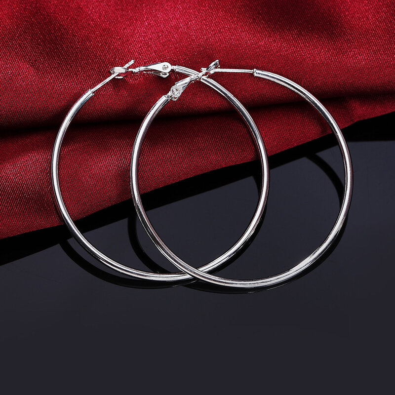 Średnica 5-8cm hurtownie 925 srebro kolczyki dla kobiet lady girl wysokiej jakości moda klasyczna biżuteria LE010