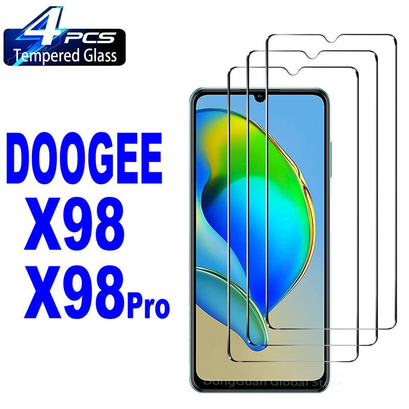 Vidrio templado para DOOGEE X98 Pro, Protector de pantalla, 2/4 piezas