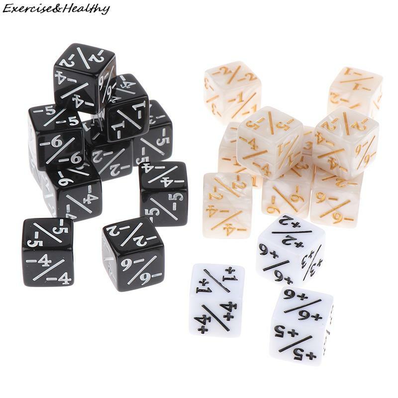 1/10PCS Card Gaming Token Loyalty Dice 16mm 6 Side Dice Counters +1/-1 Dice Kids Toy Counting Dice