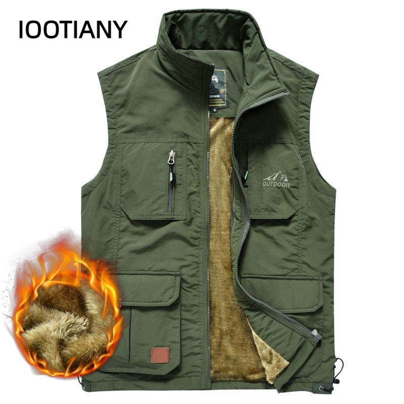 Iwing TIANY-Gilet chaud avec de nombreuses poches pour homme, gilet multi-poches, optique décontractée, nouvelle veste en fibre, sourire, hiver, automne