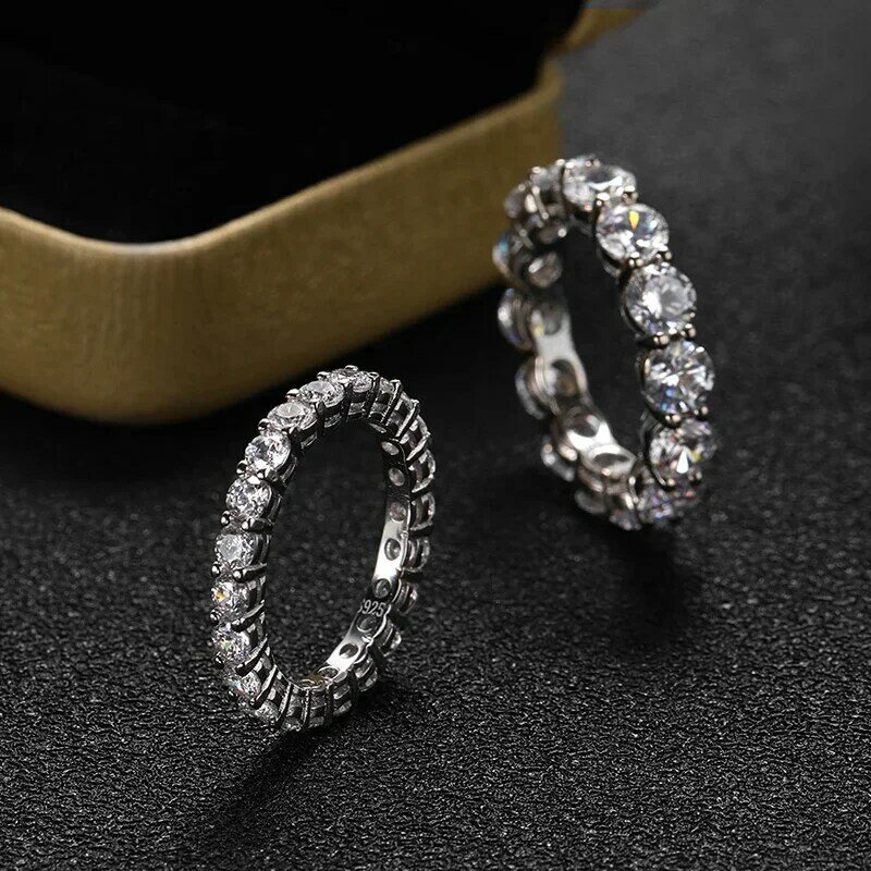 ALITREE 0.5ct D цветное Муассанит кольцо s925 Стерлинговое Серебро сверкающие бриллианты кольца для женщин обручальные кольца ювелирные изделия
