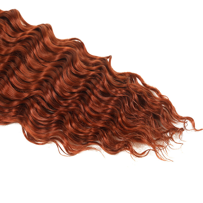 Onda sintética do oceano Crochet cabelo, longa trança, macio encaracolado, extensão do cabelo falso, 30 ", 120g por pacote