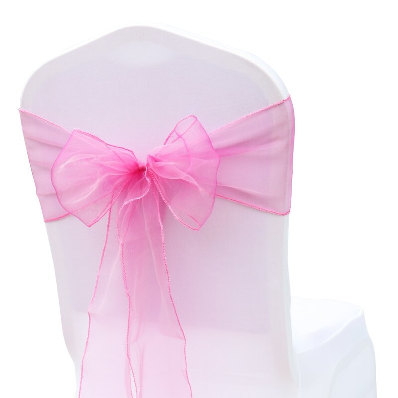 Free Shipping 25pcs/set 32 Colors Organza Chair Sashes 7x108inch Event Ceremony Party Wedding Chairs Knot Decoration Chair Bows