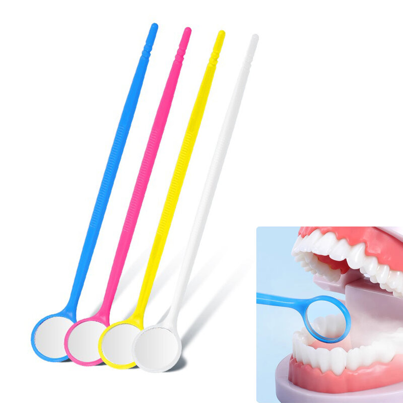 Espelho bucal dental com alça, higiene bucal, ferramentas de limpeza dentária, refletor do exame bucal, espelho dental para dentes orais, 5PCs