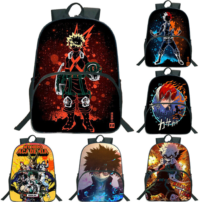 Boku-mochila de dibujos animados No Hero Academia para niños, bolso escolar de Anime para senderismo, mochila para portátil, impermeable, Unisex